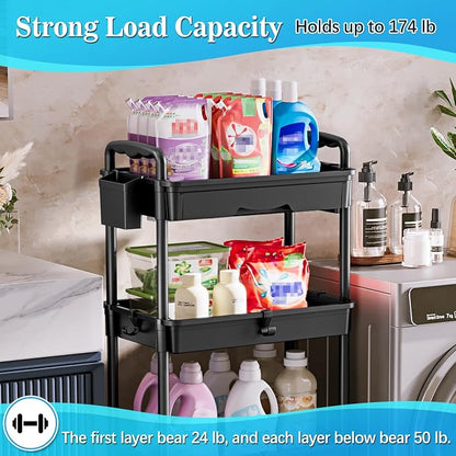 SUNALLY 4 Tier Rolling Utility Cart - Image 5