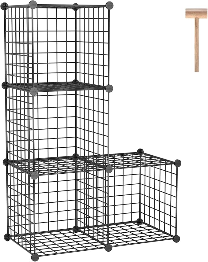 C&AHOME Wire Cube Storage, 4-Cube Storage Organizer Metal, C Grids Storage Bins by CAHOME