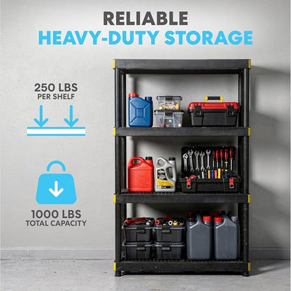 Simpli-Magic 4-Tier Heavy Duty Plastic Storage Shelving Unit, Garage & Basement - Image 3