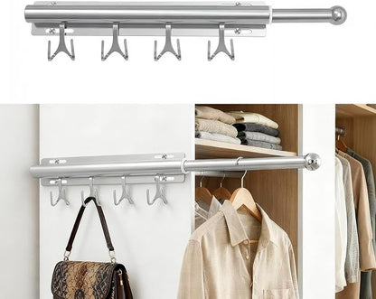 Valet Rod For Closet Pull Out, Adjustable Heavy Duty Carbon Steel 12" by Unknown