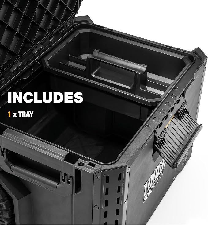 ToughBuilt Portable 2-in-1 Rolling Tool Box, Wheels & Stackable Design - Image 6