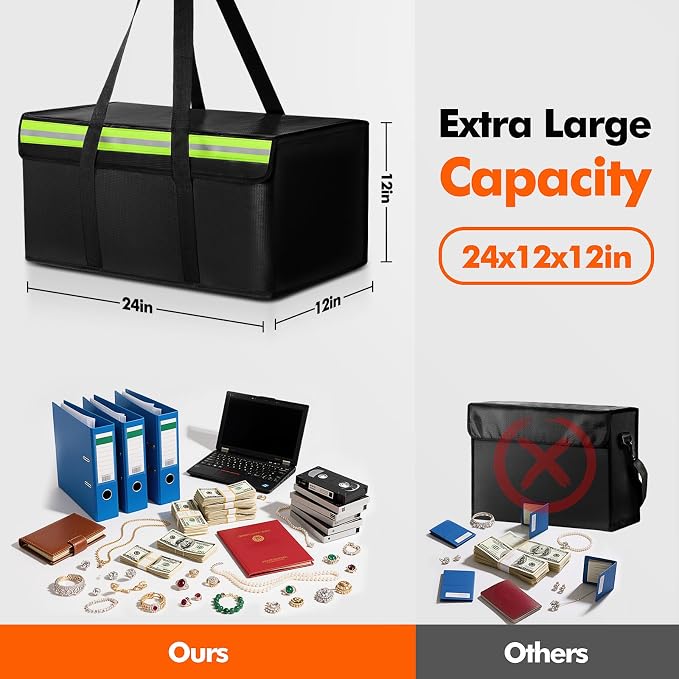 Large Fireproof Document Bag for Home Safe Storage, 4-layer fiberglass - Image 2