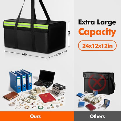 Large Fireproof Document Bag for Home Safe Storage, 4-layer fiberglass - Image 2