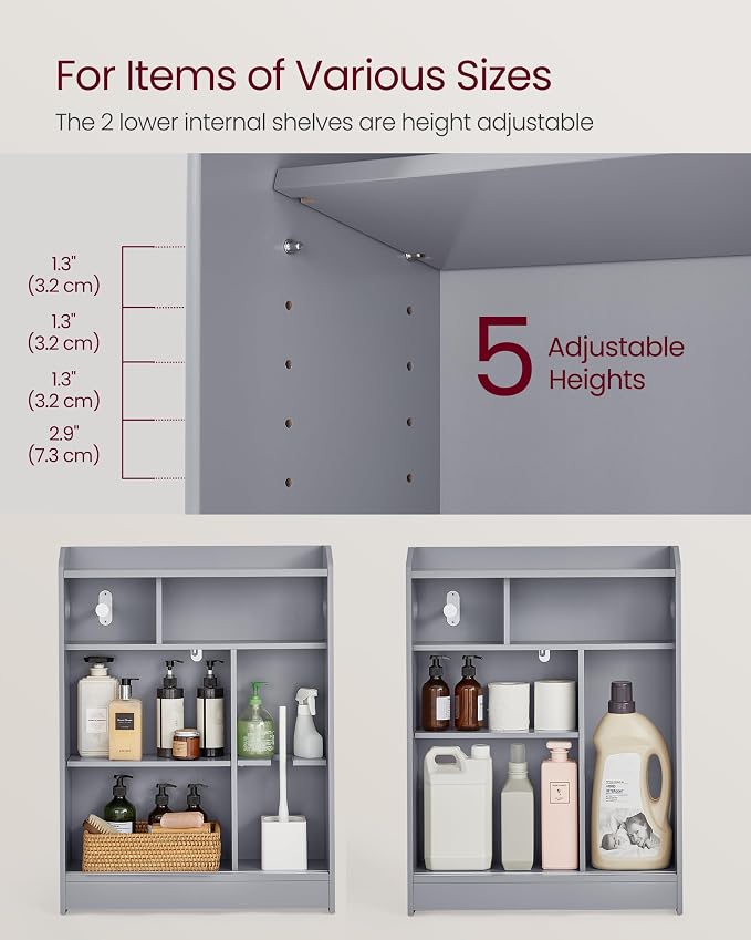 VASAGLE Narrow Storage Cabinet, Slim Floor Cabinet - Image 6