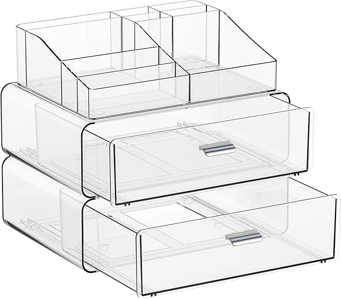 Yieach 3 Tier Clear Acrylic Makeup Organizers by Yieach