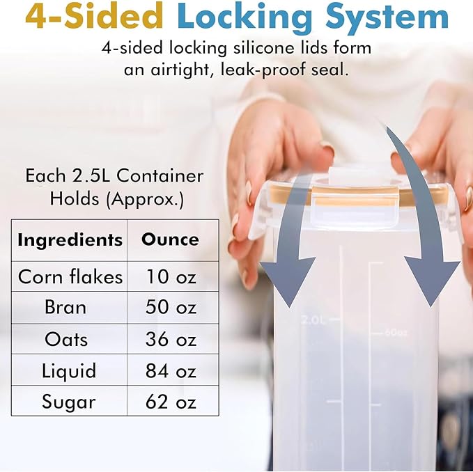 Shazo 2 Pack Small Airtight Cereal Containers Storage - Image 5