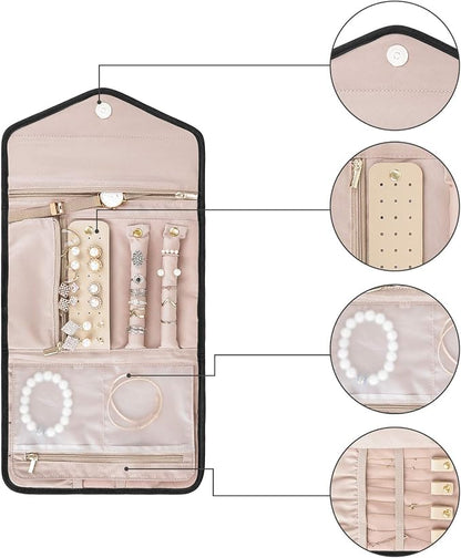 BAGSMART Travel Jewelry Organizer Roll Foldable Jewelry Case - Image 8