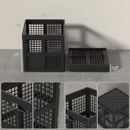 13 Inch Collapsible Milk Crate, Folding Storage Crates, 3 Packs | Stackable - Image 2