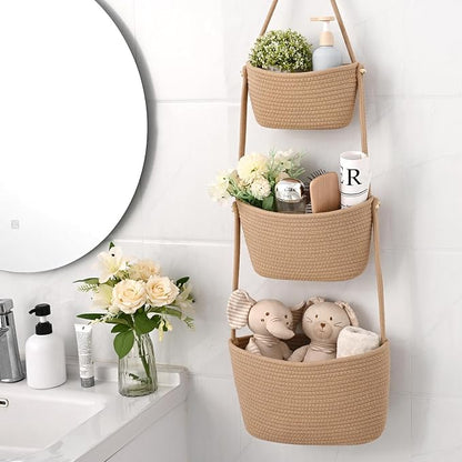 Hanging Basket, 3-Tier Woven Wall Basket - Image 4