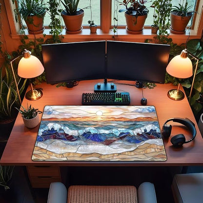 Mountain Sunrise Gaming Mouse Pad Large Desk Mat Extended Mouse and Keyboard Pad - Image 4