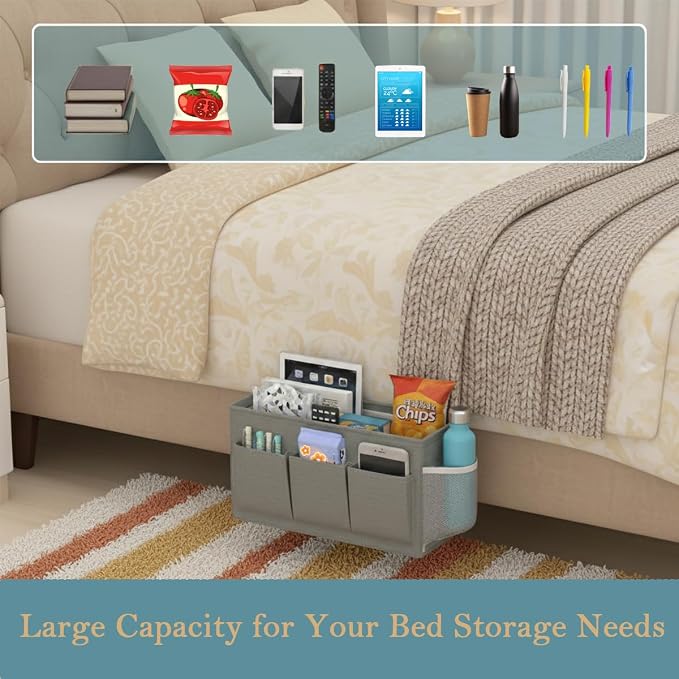 Dual-Purpose Bedside Caddy Organizer Hanging Storage Bag Dorm Storage - Image 5
