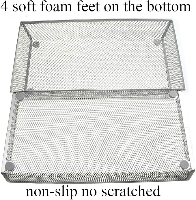 HAHIYO Stackable Mesh Tray Cup 12 x 6 x 2 inches Sturdy Container - Image 2