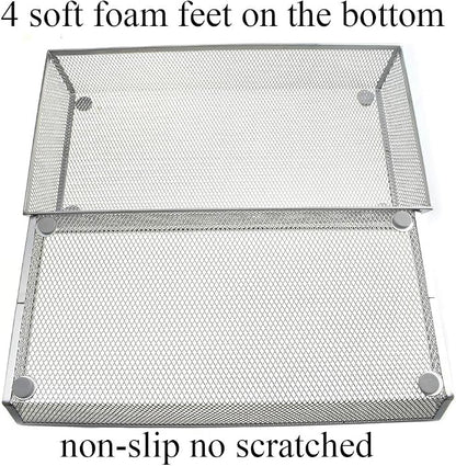 HAHIYO Stackable Mesh Tray Cup 12 x 6 x 2 inches Sturdy Container - Image 2