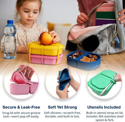 2 Pack Reusable Silicone Snack Containers - Image 2