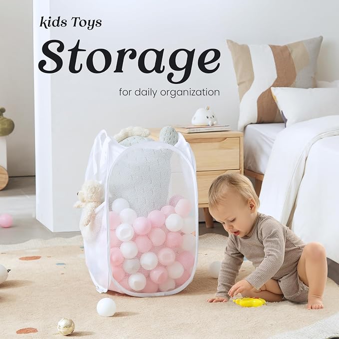 TECHMILLY Collapsible Mesh Pop Up Laundry Hamper - Image 6