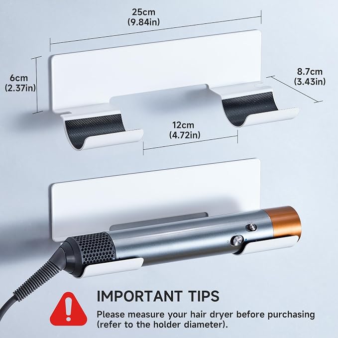 2 PCS Hair Straightener Holder Wall Mount Curling Iron Holder, Hair Dryer - Image 9