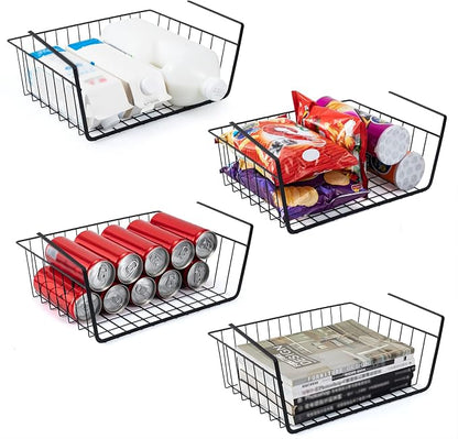 Undershelf Storage Basket Under Shelf Wire Basket Household Metal Under Shelf by ELEATTRUN