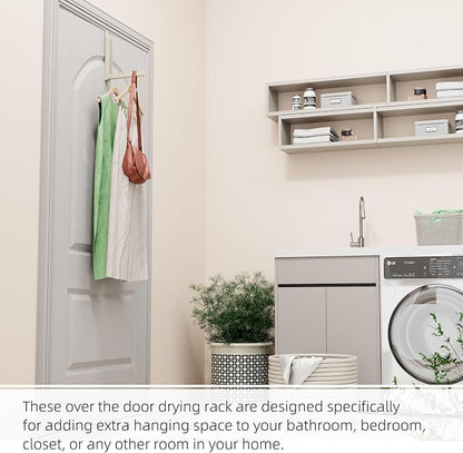 BAKON Over The Door Hanger Folding Clothes Drying Rack, Folding Hanging Coat - Image 4