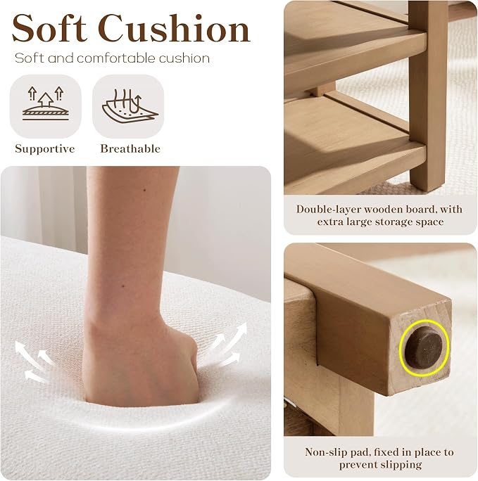 Zihanhome 2 Tier Shoe Rack Bench - Image 8