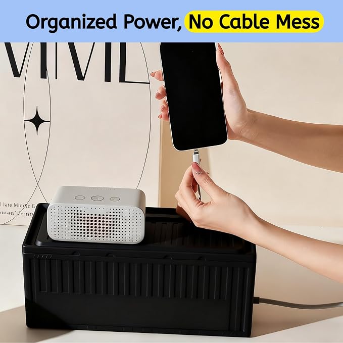 Cable Box - Cable Management Kit, Medium Cord Hider Box to Conceal Power Strip - Image 2