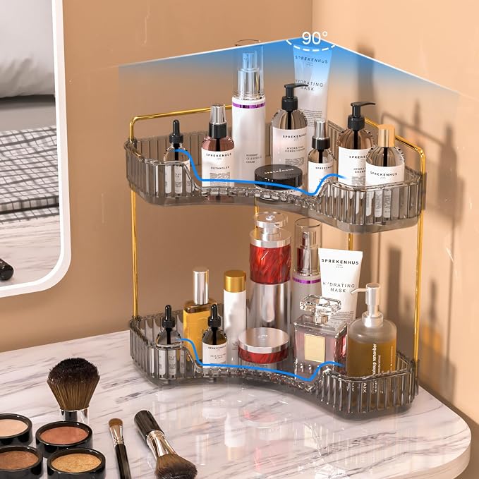 GTI 2 Tier Makeup Organizer, Large Capacity Bathroom Counter Organizer - Image 6