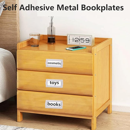 Self Adhesive Metal Bookplates for Books Cards 10Pcs Horizontal Clip Label | - Image 4