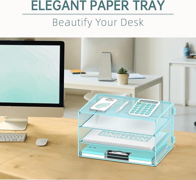 DALTACK 3 Tier Letter Tray Paper Organizer - Image 3
