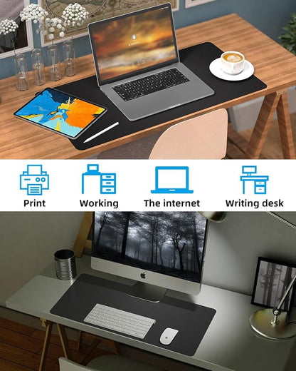 Small Desk Mat, Leather Desk Pad Protector, Desk Mouse pad, Office Desk mat - Image 6