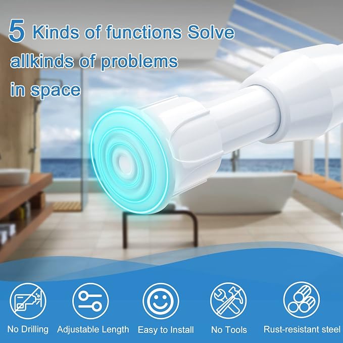 AIZESI Spring Tension Curtain Rods Short Tension Rod - Image 4
