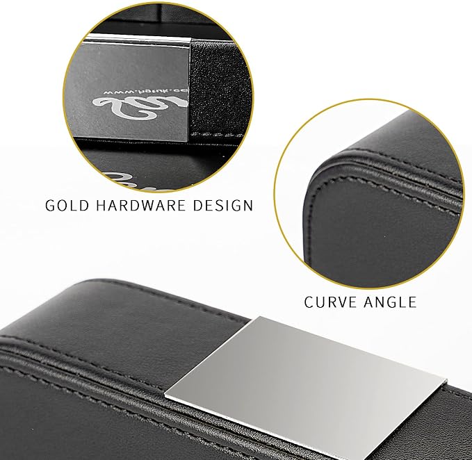 SANZIE Luxury Leather Tray Desktop Storage Catchall Organizer Decorative Tray - Image 2
