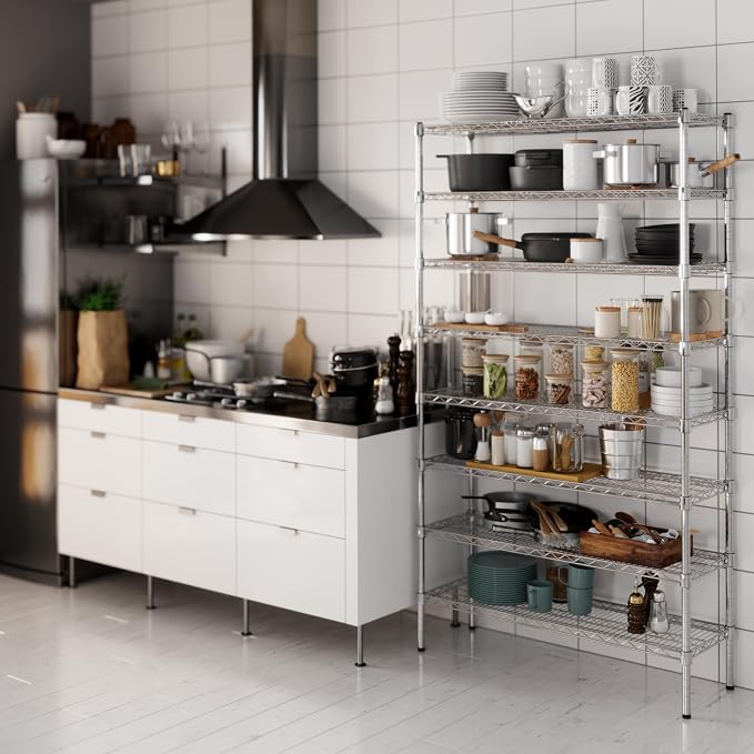 14" Deep x 42" Wide x 74" Height Wire Shelving Kit | 8-Tier | NSF Commercial - Image 2