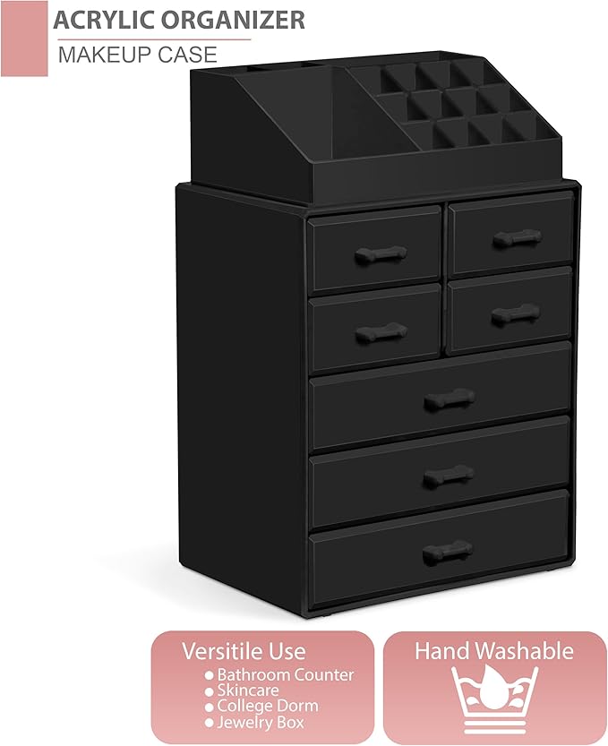 Sorbus Makeup Organizer, Brush Holder and Make Up Storage Drawers - Image 6