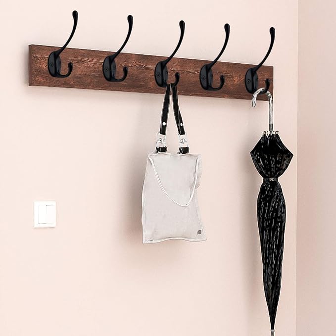 IBosins 10 Pack Heavy Duty Dual Coat Hooks Wall Mounted - Image 5