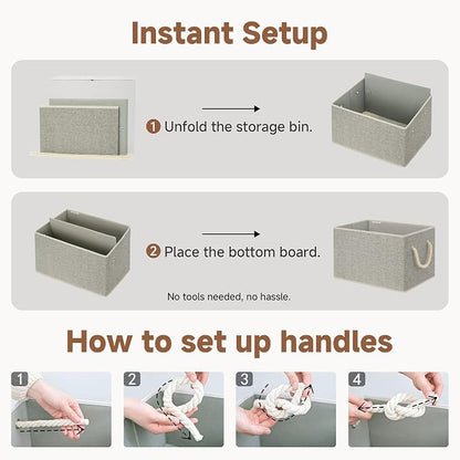 StorageWorks Storage Baskets for Shelves, Foldable Fabric Closet Storage Bins - Image 7