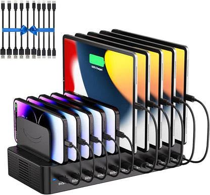 100W Charging Station for Multiple Devices, 10-Port USB Fast Charging Station by Unknown