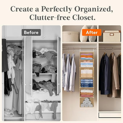 Lifewit 6 Tier Hanging Closet Organizer and Storage - Image 7