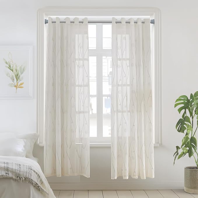 2PCS Silver Shower Curtain Rod 23-46Inch, Tension Curtain Rods No Drilling | - Image 7