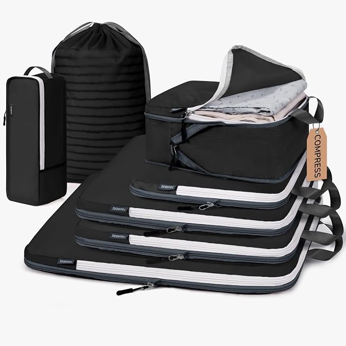 CherryNow Compression Packing Cubes, 7 Set Packing Cubes by CherryNow
