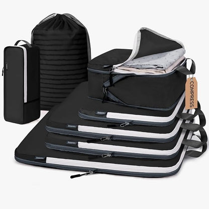 CherryNow Compression Packing Cubes, 7 Set Packing Cubes by CherryNow
