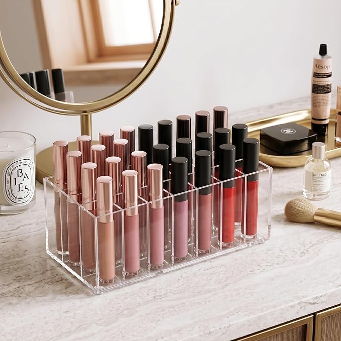 Lipstick Organizer 24 Slots Acrylic Lip Gloss Holder - Image 6