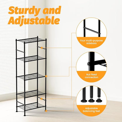 Abiglifty Storage Shelves, 5 Tier Metal Shelf Organizer, Garage Shelving - Image 5