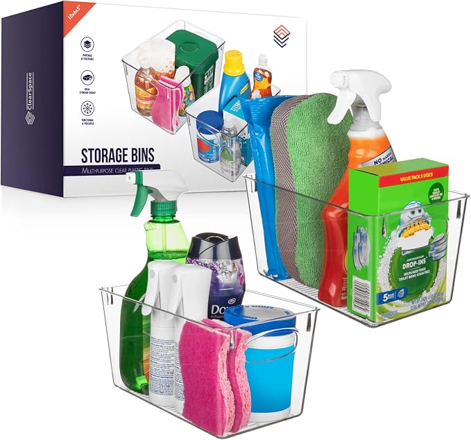 ClearSpace Clear Plastic Storage Bins – Perfect Kitchen Organization and by ClearSpace