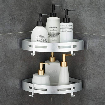 Hoomtaook Corner Caddy Bathroom Shower Shelf Wall Mounted No Drilling 2 Tier by Hoomtaook