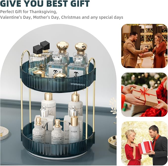360 Rotating Makeup Organizer for Vanity, Bathroom Countertop Organizer - Image 6