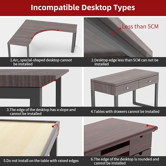 Sisyphy Ergonomics Desk Extender Tray, 29.5x9.5" Punch-Free Clamp on, Foldable - Image 7