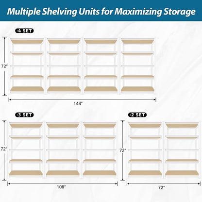 PrimeZone 4 Packs 36" W x 16" D x 72" H Closet Storage Shelves - Image 8