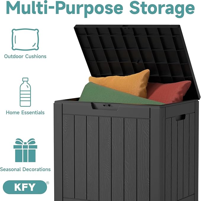 30 Gallon Waterproof Resin Deck Box, UV Resistant Outdoor Storage - Image 5
