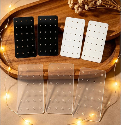 24 Pcs 3 Colors Acrylic Earring Display Card, 24 Holes Portable Stud Earrings - Image 7