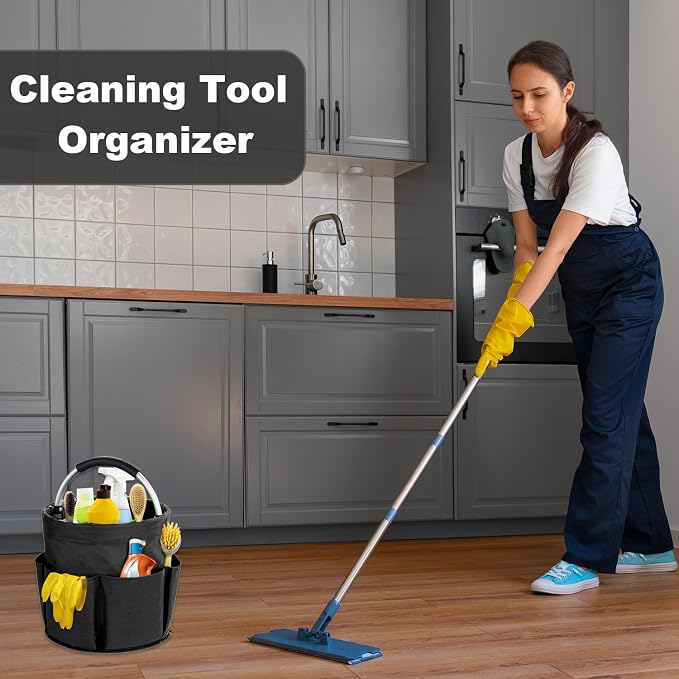 17L Cleaning Caddy with Handle, Cleaning Supplies Organizer, Foldable Storage - Image 2