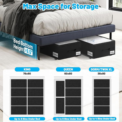 Under Bed Storage with Wheels, Quick Assembly Underbed Shoe Storage Containers - Image 8